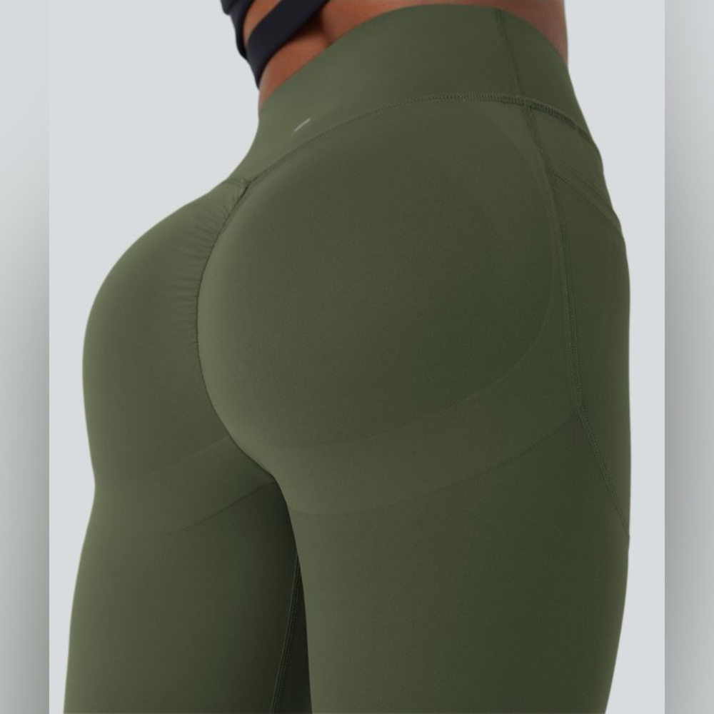 HALARA Full Length Green SoCinched High Waisted Scrunch Butt Lifting Leggings - Picture 3 of 15